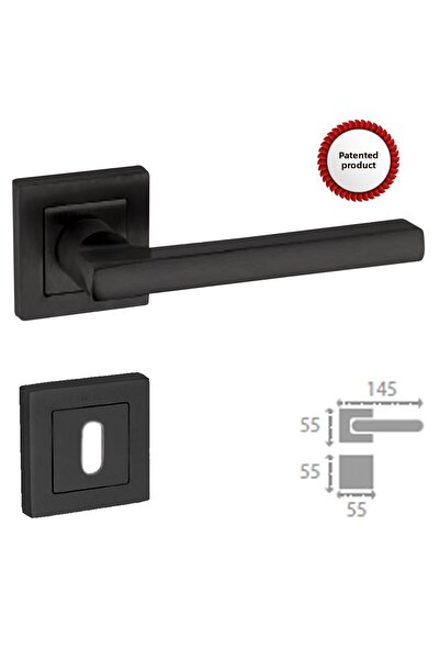 İSTANBUL DOOR HANDLES مقبض باب أوروبي أسود اللون، شارة مربعة، مرحاض (TK)