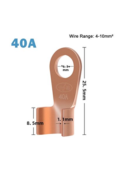 Choice 10 قطع 40A 10/50 قطعة طرف OT نحاسي موصل سلك غير معزول أطراف كابل كهربا...