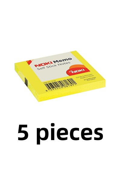 Noki 5 قطع ورق لاصق 75 مم × 75 مم 80 ورقة أصفر