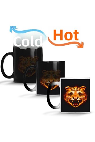 Baskı Dükkanı Tigre Patterned Magic Porcelain Mug