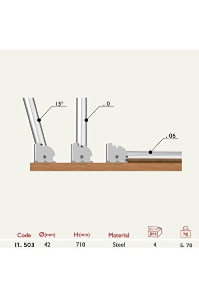 Gürçay Folding Table Leg 11.503 1 Piece Black