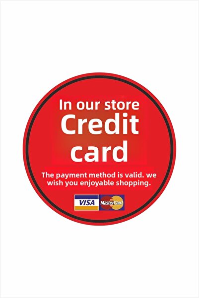 cicigünler Credit Card Payment Method Apply in Our Store Sheet Red Backdrop