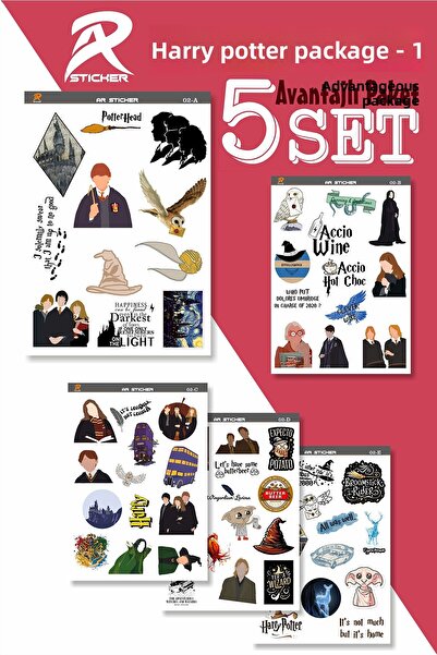 AR Sticker ملصق كمبيوتر محمول بتصميم هاري بوتر، حزمة مفيدة من 1 إلى 5 مجموعات
