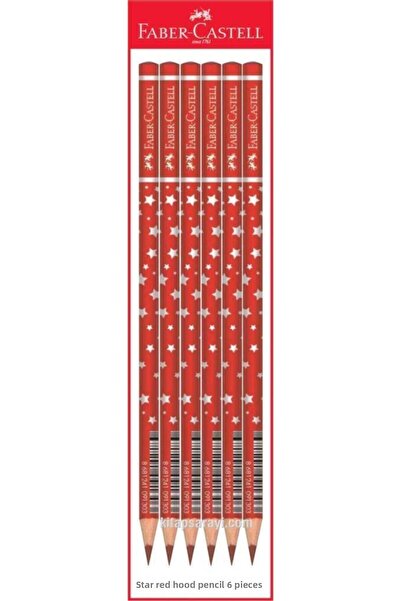 Faber Castell قلم فابر كاستل ذو الرأس الأحمر المرصع بالنجوم 6 قطع