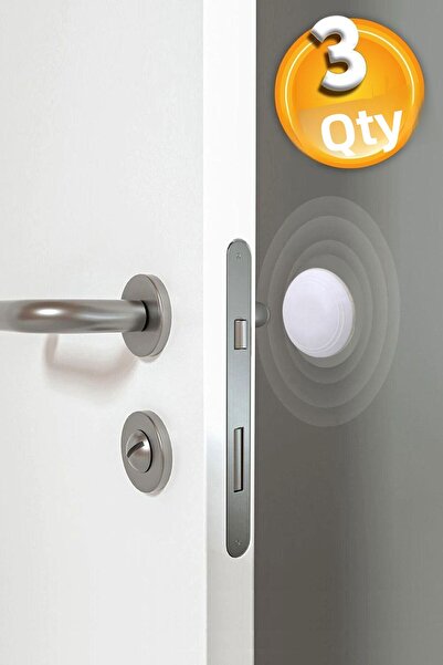 Badem10 Λευκό 3 τεμάχια αυτοκόλλητες λαβές πόρτας - Πίσω στοπ τοίχου, θήκη για στοπ