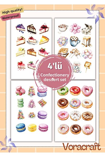 VORACRAFT مجموعة ملصقات حلوى من 4 قطع مجموعة مذكرات أجندابوليت A033