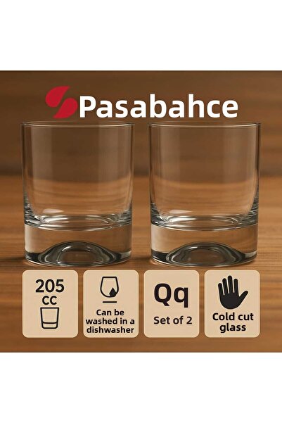 Paşabahçe Holiday 205 Cc Cold Cut Glass Soft Drink Glass Set of 2