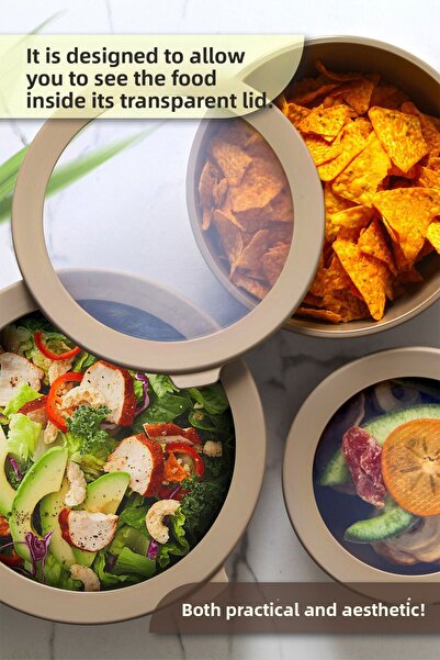 MYBOX Set of 3 Ayza Refrigerator Organizer Badya Microwave and Freezer Multi-Purpose Storage Container 1.5-2.5-4 L