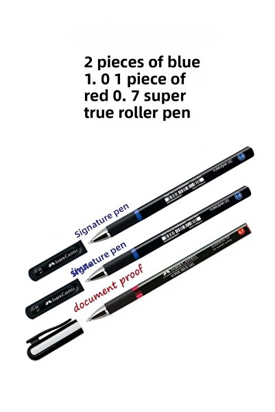 Faber Castell مجموعة أقلام حبر جاف جل حقيقية للغاية مكونة من 3 قطع - 2 أزرق، ...