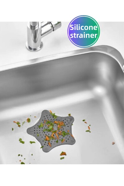 seahome قطعتان من مصفاة الصرف السيليكونية على شكل نجمة للمغسلة وحوض الاستحمام S-114