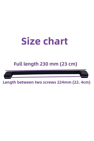 GLASWEN Mâner oval Marmara negru de 224 mm - 15 bucăți mâner de bucătărie, dulap de mobilier metalic cu uși pentru dulapuri