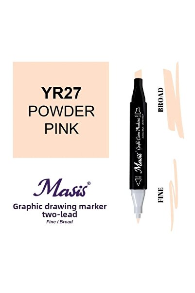 Masis قلم تحديد مزدوج الأطراف 27 وردي فاتح