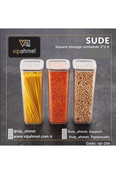 VİP AHMET Vp-266 Sude Square Storage Container 3X2 Lt