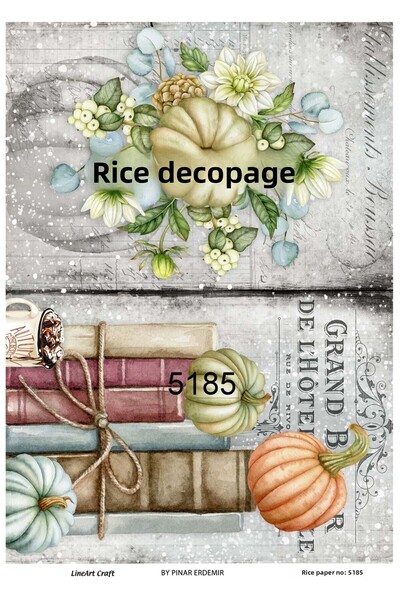 LİNEART ديكوباج من النحاس على شكل زهرة اليقطين الهالوين 5185 - 30x42