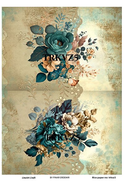 LİNEART ورق ديكوباج نحاسي Lineart رقم: TRKVZ05