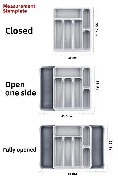 Mutfak Köşesi Πρακτική συρταριέρα και θήκη για κουτάλια - Διπλής όψης, επεκτάσιμη