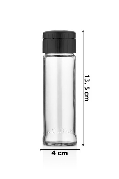 woodsy 3-Piece Salt and Pepper Shaker Set with Wooden Stand |   Glass Spice Jar Set |   Kitchen Organizer