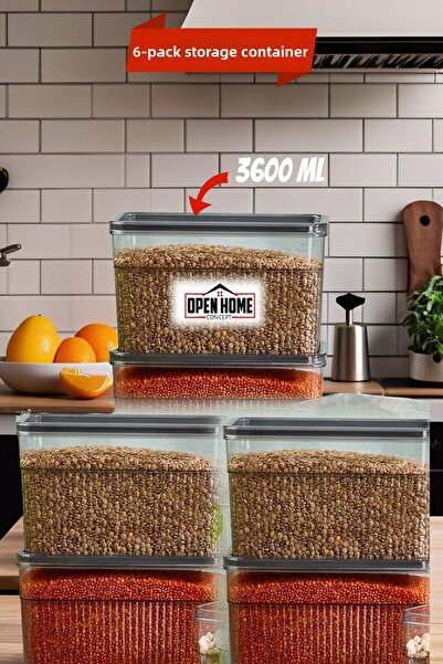 Open Home Concept 3600 ml Refrigerator Organizer with 6 Leak Proof Lids - Storage Container