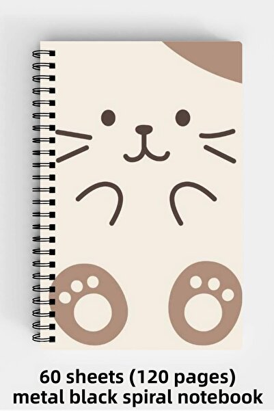 Anime Marketi دفتر ملاحظات ذو غلاف صلب مقاس A5 بتصميم Sweet Cat 120 ورقة