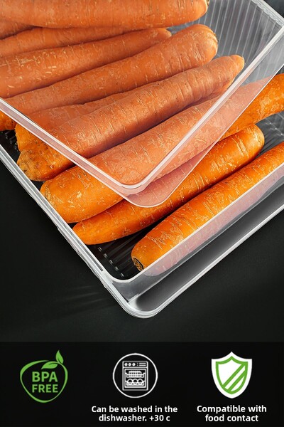 Meleni Home 6 Pieces Storage Container with Lid - Organizer Organizer Fruit Vegetable Food Container Storage Box 4 Liters