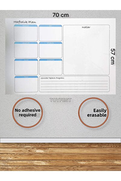 TOYFEST Self-Magnetic Wall-Adhesive Weekly Program Planner Calendar 70 X 57 Cm
