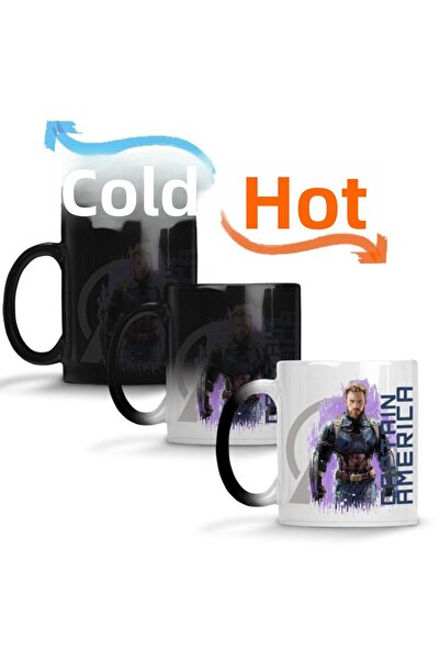 Baskı Dükkanı Avengers Captain America Magic Mug Cup Porcelain