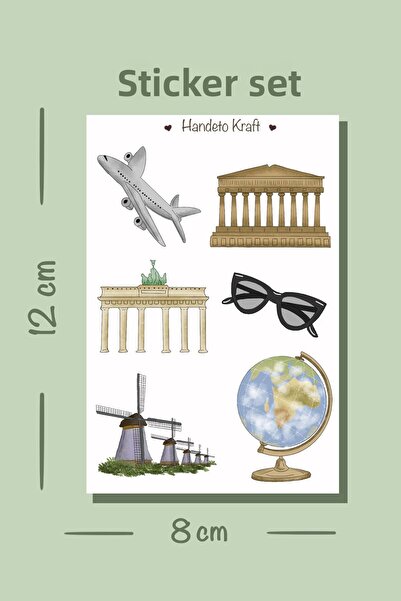 Handeto Kraft مجموعة ملصقات حقيبة السفر شبه الشفافة مقاس 8 × 12 سم، ملصق وملص...