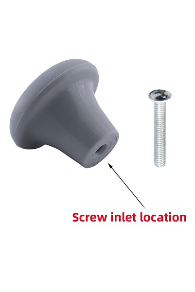 Badem10 (ΣΚΛΗΡΟ ΠΛΑΣΤΙΚΟ) Κουμπί μανιταριού Γκρι Έπιπλα Συρτάρι Κουζίνας Ντουλάπα Ντουλάπα Λαβή Λαβή 5 τμχ