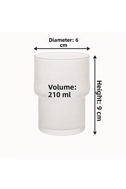 İnova Home Decor 6-Piece Hill Model Glacier Patterned Short Soft Drink Glass Set