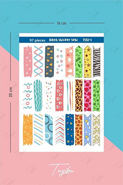 TUGİBU Tape Sticker Set 97 Pieces