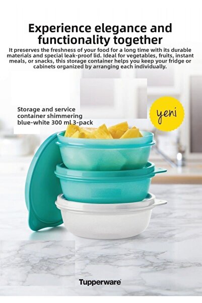 Tupperware Storage and Service Container Set of 3 300 ml