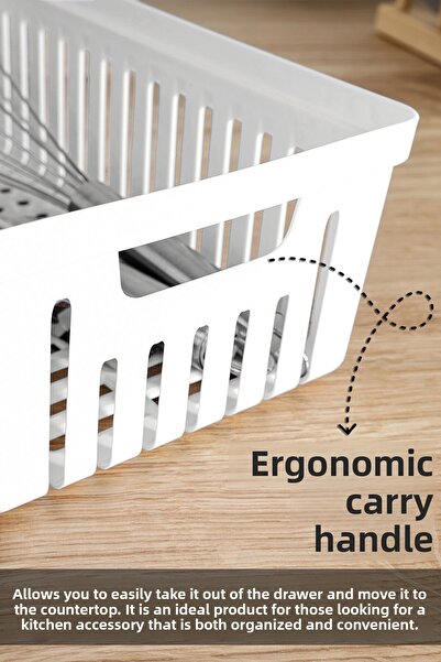 Meleni Home Σετ 4 αρθρωτών μαχαιροπήρουνων - Organizer κουζίνας Συρταριέρα Organizer Μαχαιροπήρουνα Λευκό