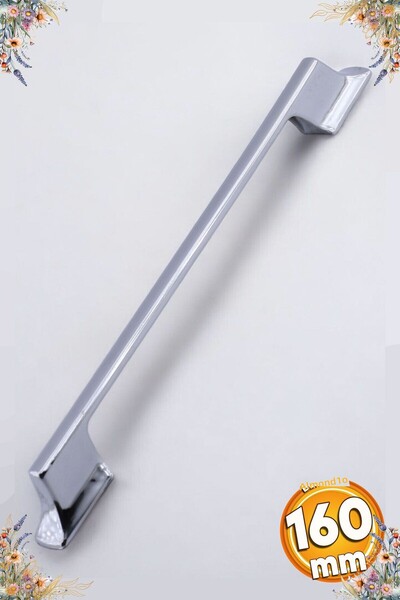 Badem10 Eda Handle Chrome Metal 160 mm - 16 cm Furniture Kitchen Drawer Cabinet Cabinet Door Handle Handle Handles