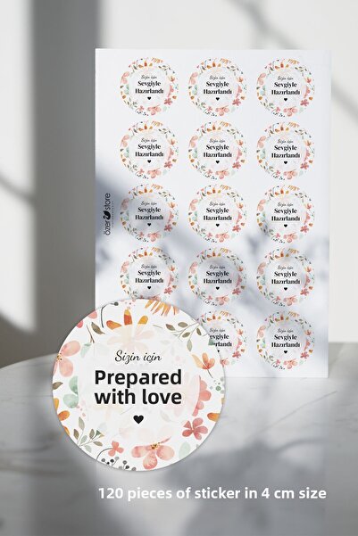 Özer Store 120 قطعة من ملصقات وملصقات الشكر لتغليف المنتجات الدائرية