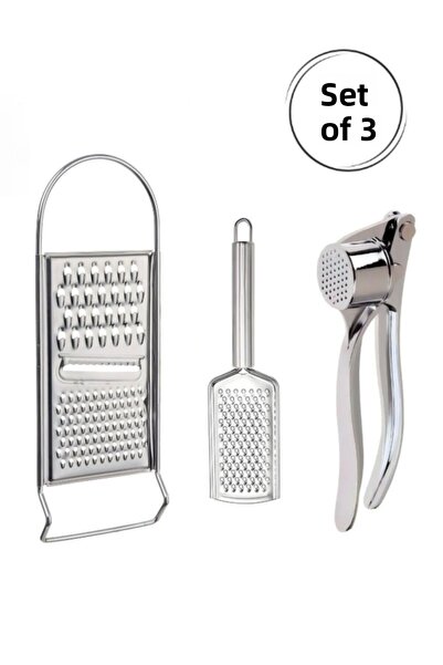 Hilamingo Home مجموعة مكونة من 3 مبشرة من الفولاذ المقاوم للصدأ ومطحنة ثوم