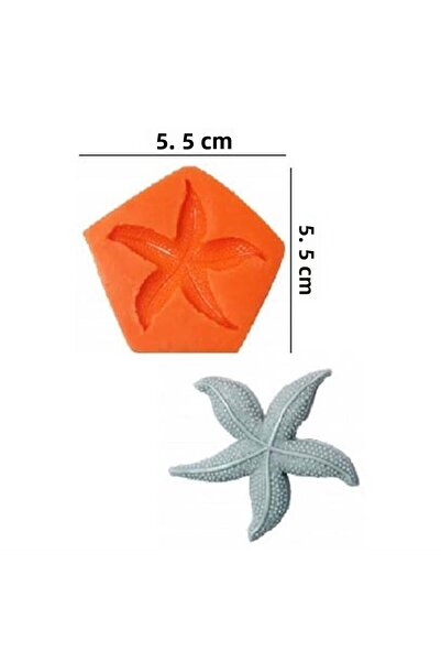 Adana Pasta Malzemeleri HG-018 نجم البحر قالب السيليكون 5.5 × 5.5 سم