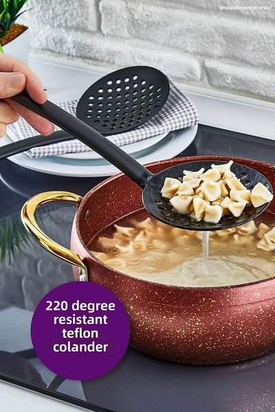 Anadolu Saray Çarşısı 220 Degree Resistant Practical Fireproof Non-Stick Teflon Colander - 1 Piece