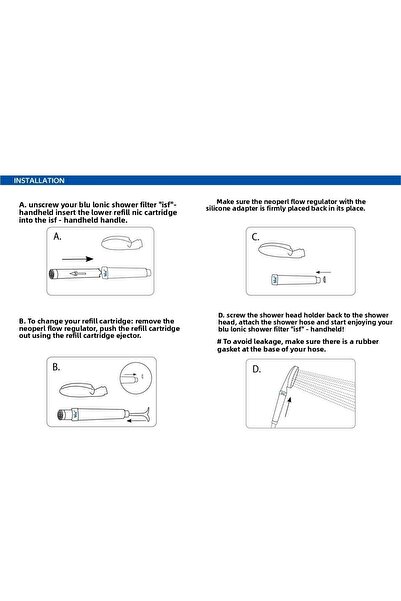 Blu Intelligent Health Solutions Blu Nmc Refill Cartridge For Blu Ionic Shower Filter - Handheld - Combo Pack (6 Piece Value Pack)