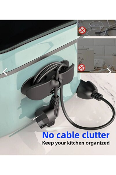 NİVENE Airfryer Cable Fixer - Adhesive, Multi-Purpose, Cable Holder 3 Pieces