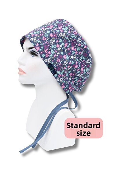 doktorbonem Mărime standard Blue Tiny Flowers Bonă chirurgicală Doctor Asistent medical Bonă de spital