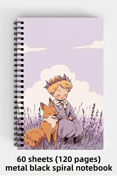 Anime Marketi دفتر ملاحظات ذو غلاف صلب مقاس A5 من Little Prince، 120 ورقة