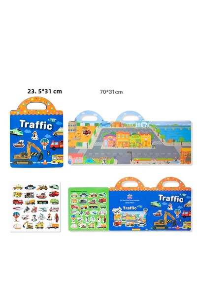 Choice كتاب ملصقات كرتونية قابلة لإعادة الاستخدام من Datgo للأطفال، لعبة ألغا...