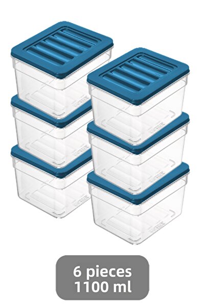 Meleni Home Compatible Organizer Set of 6 - Deep Microwave, Food Food Food Storage Container 1100ml Blue