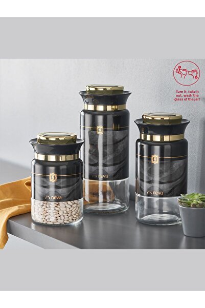 Neva N3272 Marble Plus 3-Pack Jar Set