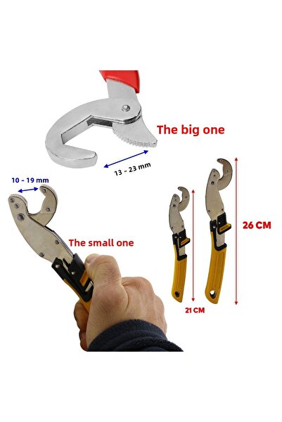 Badem10 Smart Pipe Spanner Multi-Purpose Nano Grip Frog Set Set of 2 10 - 24 mm Bolt Nut