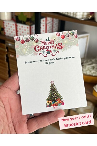 arl etiket tasarım dijital baskı merkezi New Year's Bracelet Card 8X12 cm 63 Pcs Christmas Card