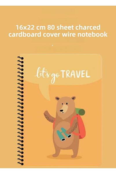 SEYFİKİRTASİYE 80 Sheets Checkered 16x22 Cm Cardboard Cover - Ring Binder Notebook, Travelers Sharp Color