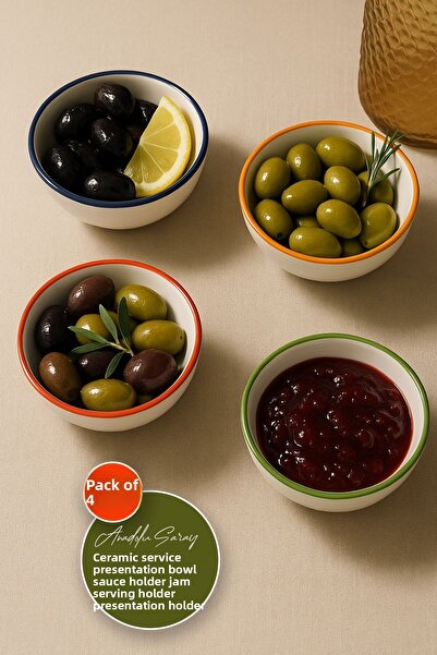 Anadolu Saray 4 Pcs Color Changing Nordic Ceramic Bowls Set Ceramic Serving and Presentation Bowl