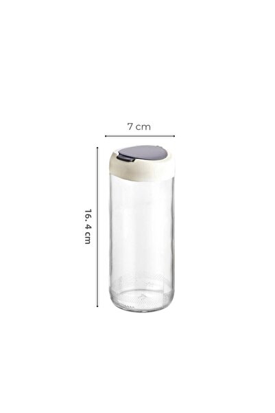Vienev 9-Piece Glass Spice Jar 500 Ml Gray White with Lid