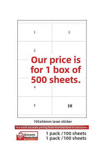 A1 Etiket A1etiket Tw-2510 Size 105 X 56 Mm 5 Pack Laser Label 10 Labels in A...
